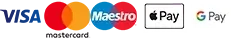 Payment we accept: Visa, Mastercard, Maestro, Apple Pay, Google Pay